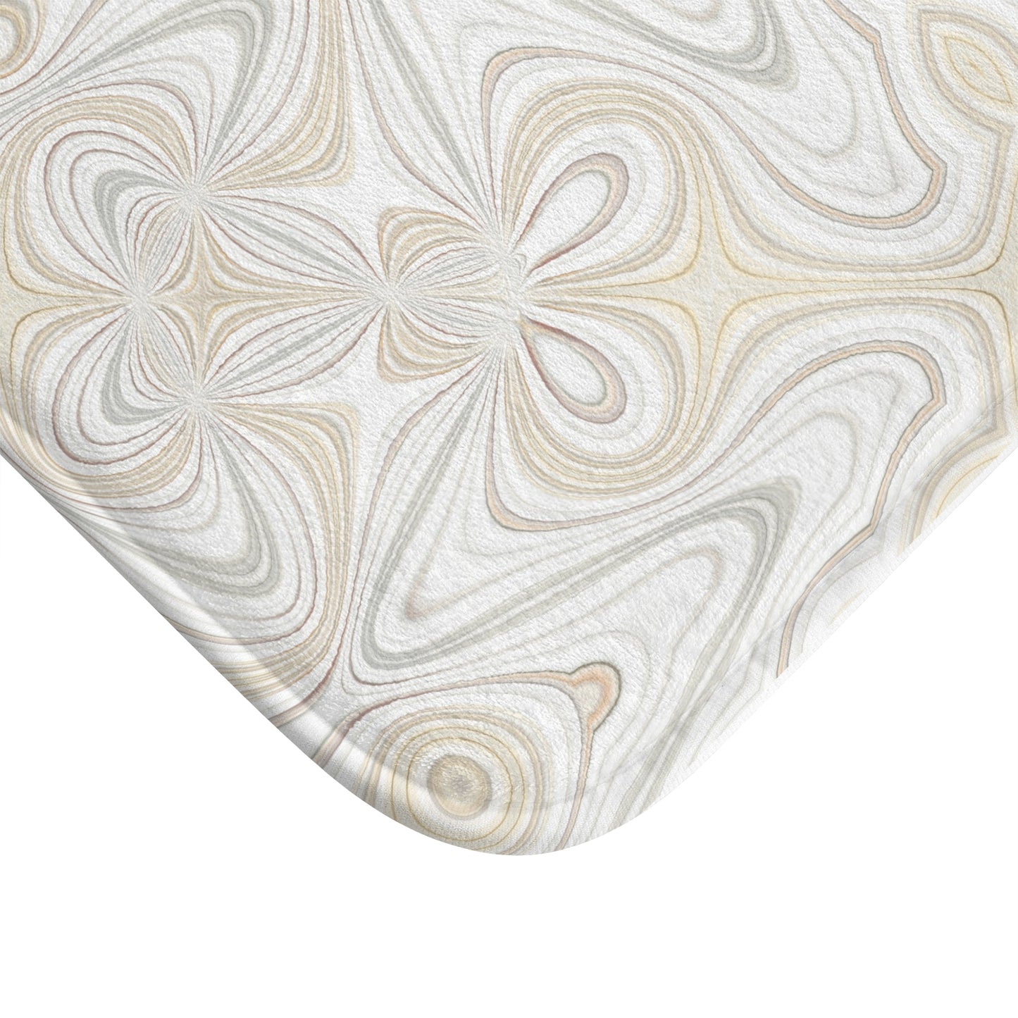 Elegant Swirling Bath Mat, Luxurious Bathroom Rug, Spa Decor, Soft Non-Slip Mat, Neutral Home Accent