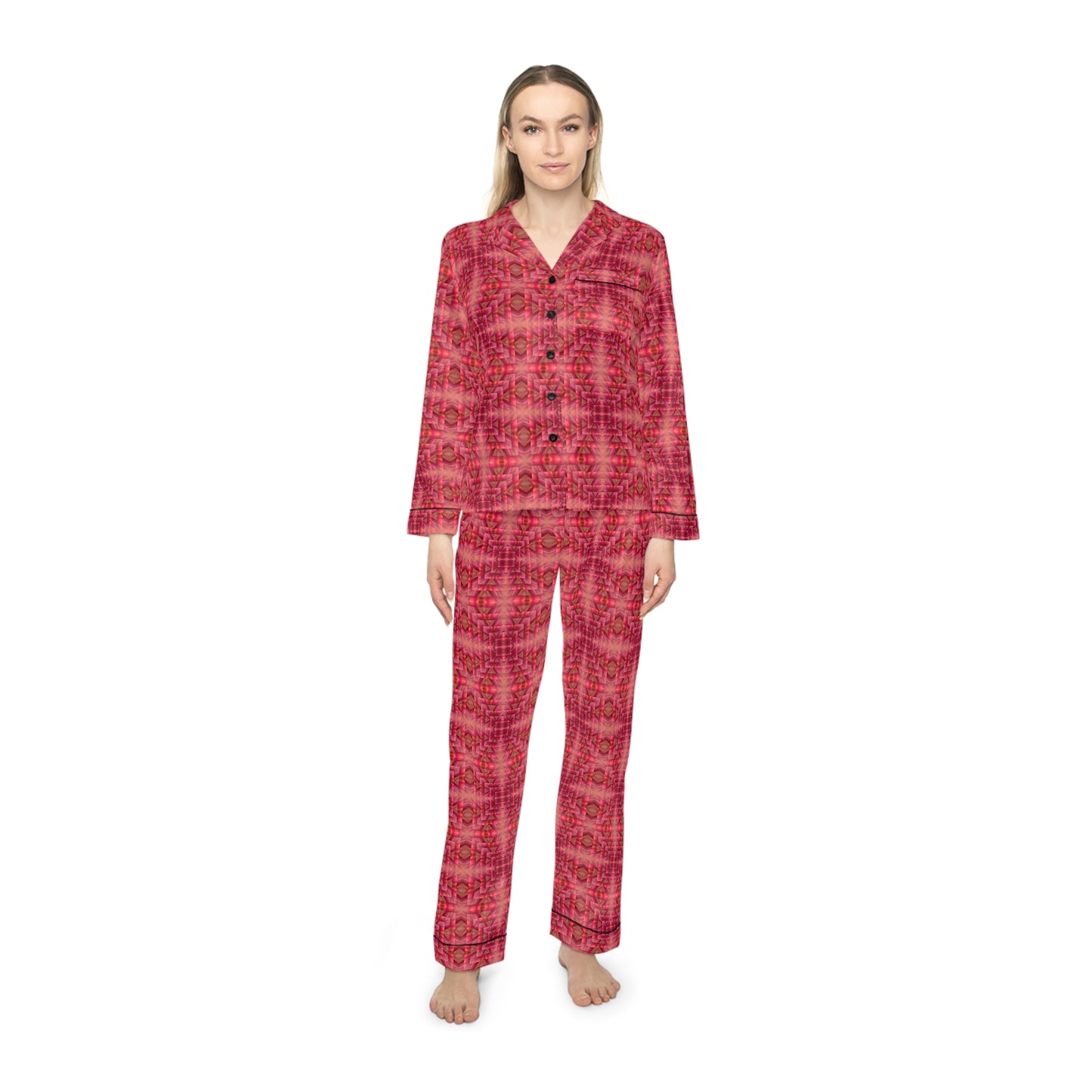 Shocking Pink Satin Pajamas