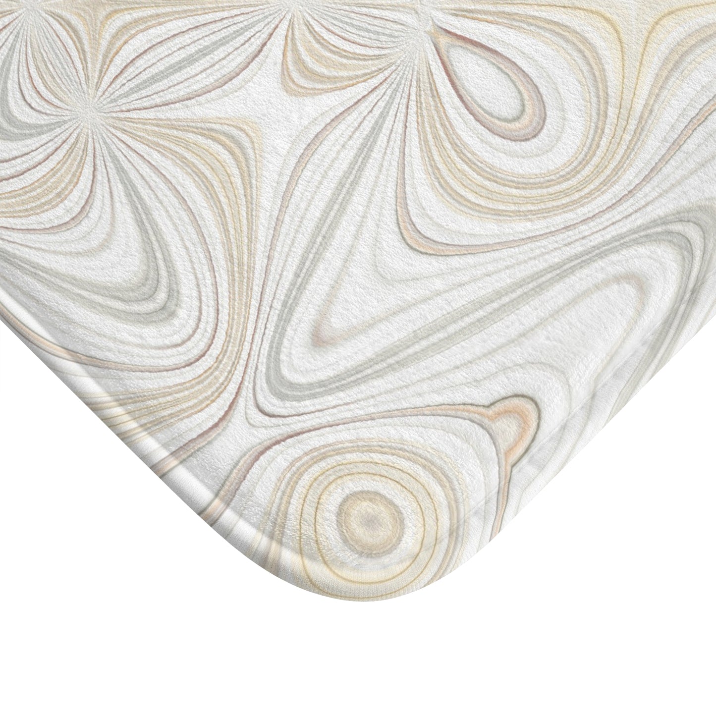 Elegant Swirling Bath Mat, Luxurious Bathroom Rug, Spa Decor, Soft Non-Slip Mat, Neutral Home Accent