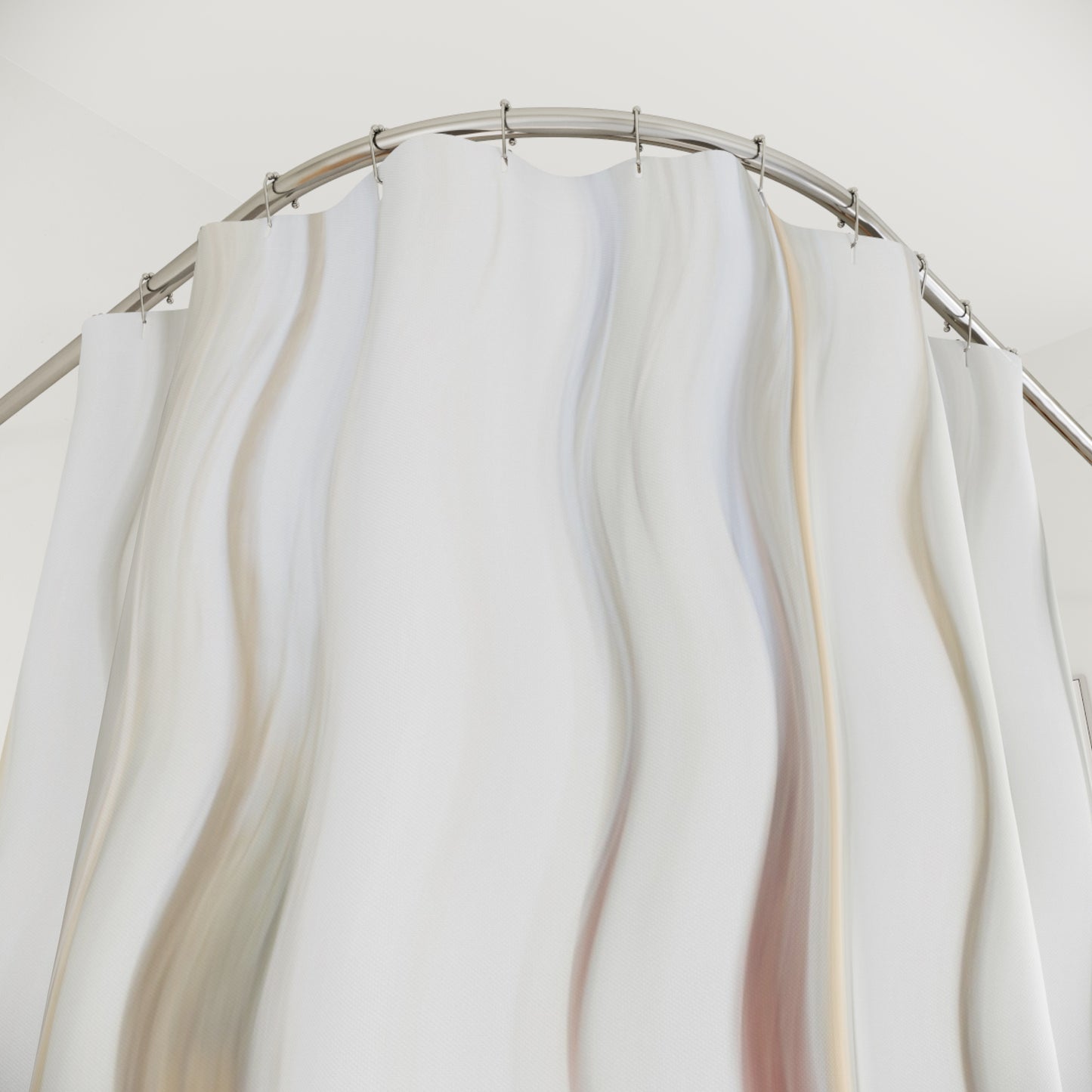 Elegant Wavy Shower Curtain, Modern Bathroom Decor, Abstract Wave Design, Home Spa, Gift for Newlyweds, Minimalist Style