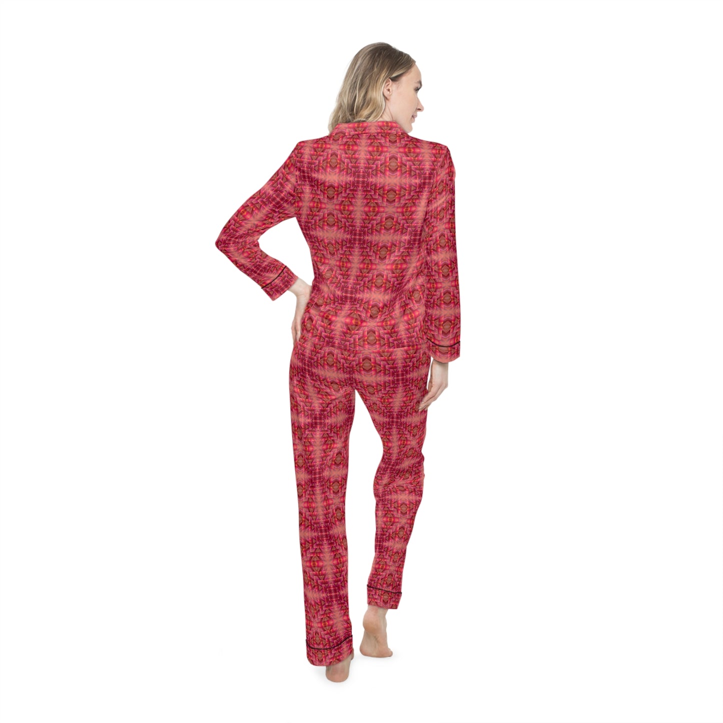 Shocking Pink Satin Pajamas