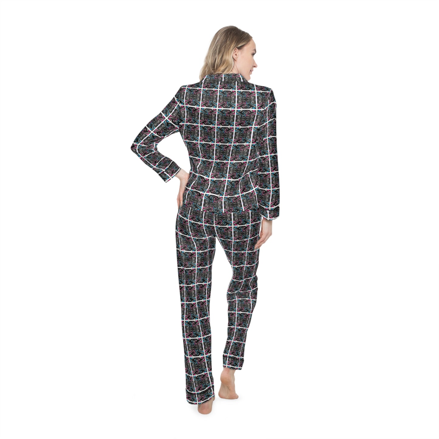 Supermoon Collage Satin Pajamas