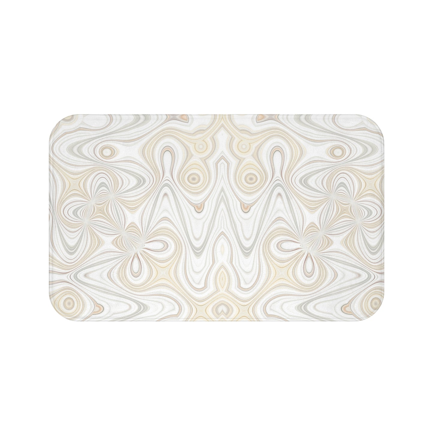 Elegant Swirling Bath Mat, Luxurious Bathroom Rug, Spa Decor, Soft Non-Slip Mat, Neutral Home Accent