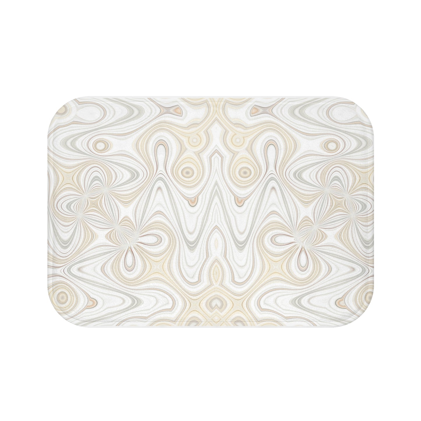 Elegant Swirling Bath Mat, Luxurious Bathroom Rug, Spa Decor, Soft Non-Slip Mat, Neutral Home Accent