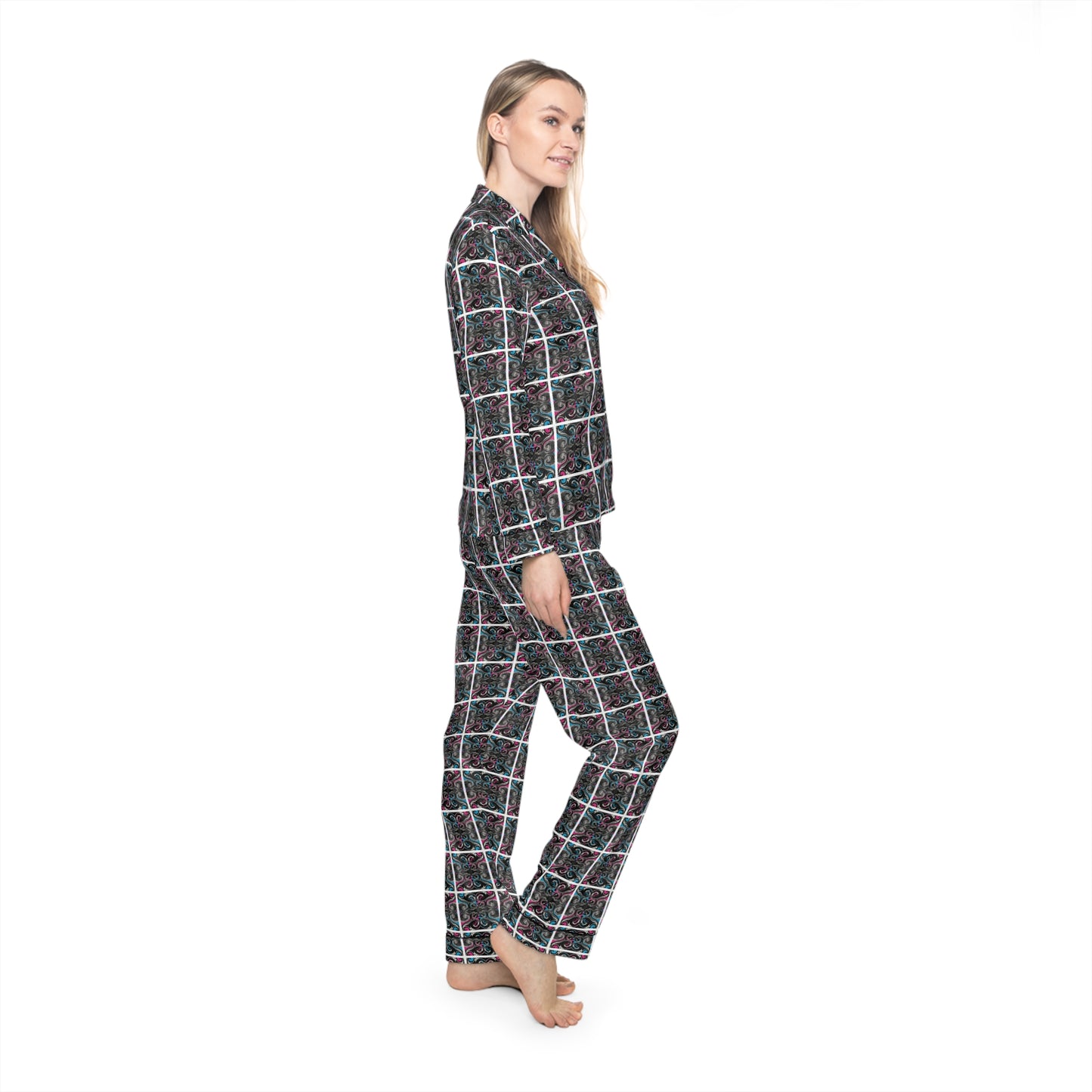 Supermoon Collage Satin Pajamas