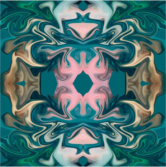 Garden Party Teal 29 Art Print